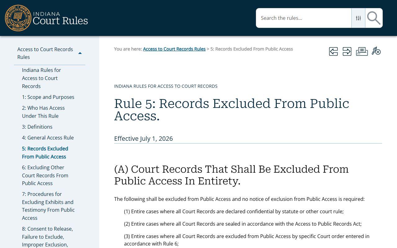Floyd County arrest records Rule 5 excluded charge records