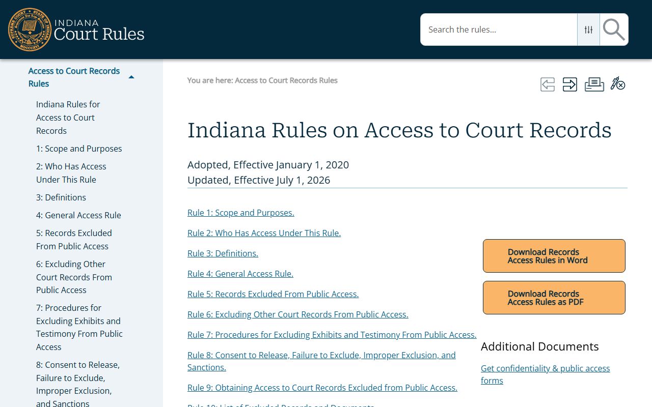 Floyd County court records Indiana access rules