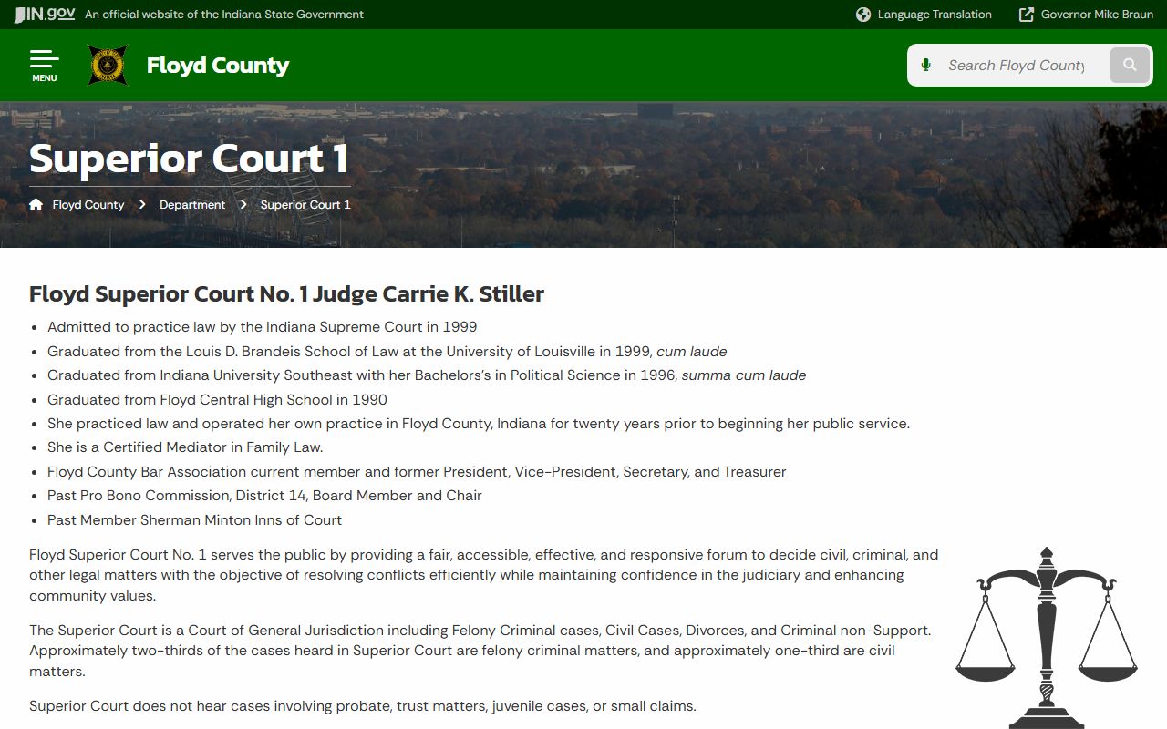 Floyd County Circuit Court Superior Court records Superior Court 1