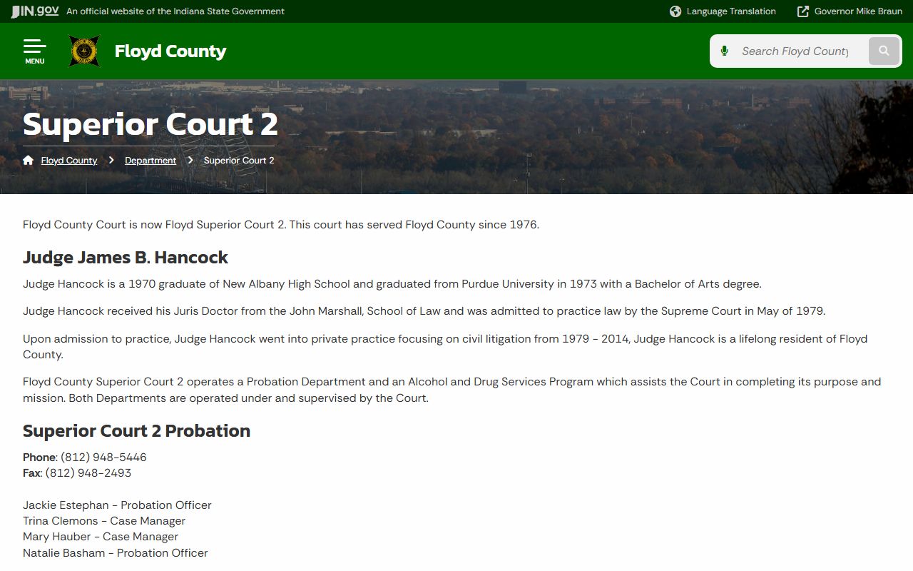 Floyd County Circuit Court Superior Court records Superior Court 2