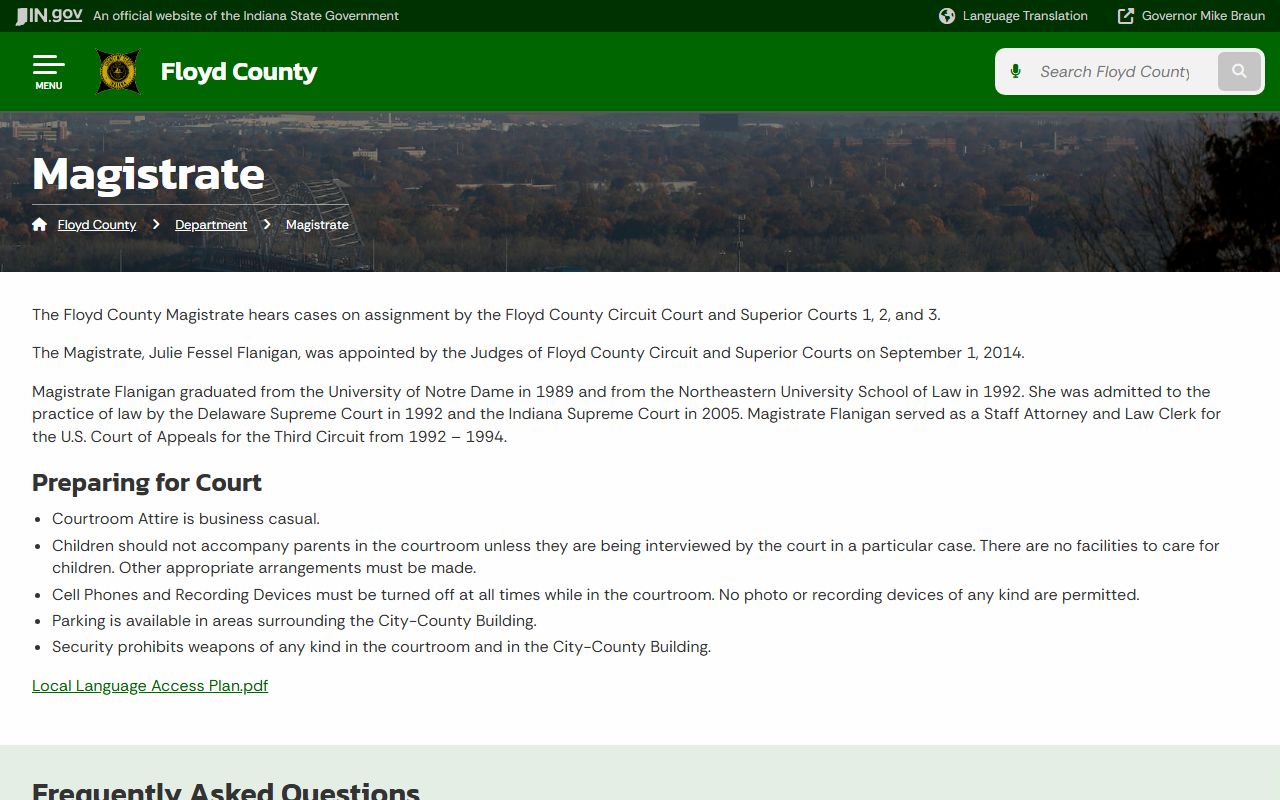 Floyd County Circuit Court Superior Court records Magistrate