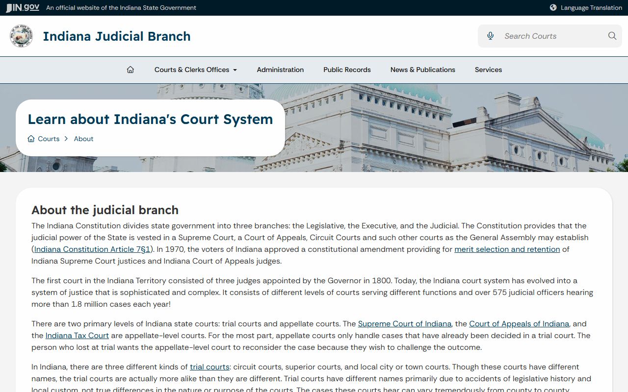 Floyd County court records in the Indiana court system overview