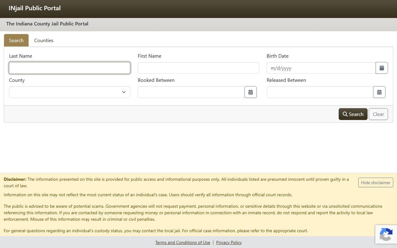 Floyd County inmate records Indiana County Jail Public Portal